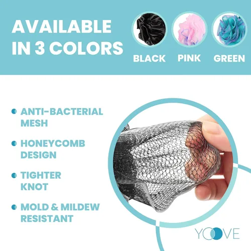 Vista 7 de Esponja exfoliante de espalda con infusión de carbón de bambú, lufa con asa, esponja de ducha exfoliante para hombres y mujeres, cuenta con 1
