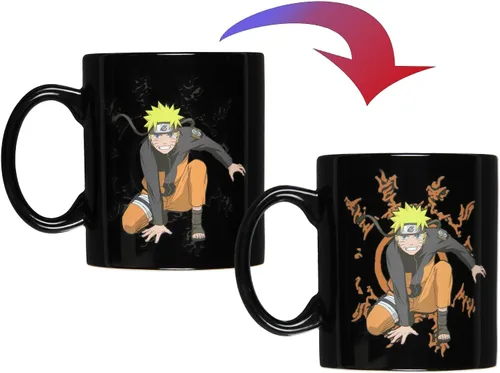 Vista 3 de Naruto Shippuden Anime Manga Taza de Té y Café, Reactiva al Calor, Cambia de Color, 16 OZ