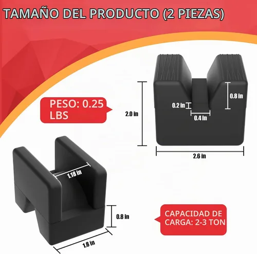 Vista 6 de Seven Sparta 2 almohadillas de soporte de gato adaptadores protectores de Ajuste universal para la mayoría de soportes de 3 toneladas, goma