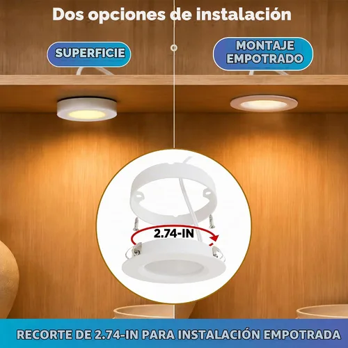 Vista 5 de Iluminación para debajo del gabinete, paquete de 6 luces LED 3 PAQUETES