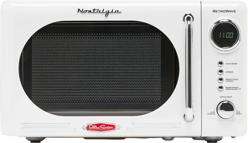 Vista 36 de Nostalgia Horno microondas para encimera con interior fácil de limpiar, microondas retro con pantalla LED y bloqueo para niños, horno compacto