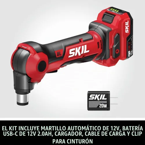 Vista 2 de SKIL Kit de martillo automático sin escobillas de 12 V que incluye batería USB-C de 2.0 Ah y cargador USB-C de 20 W - AH6552A-11
