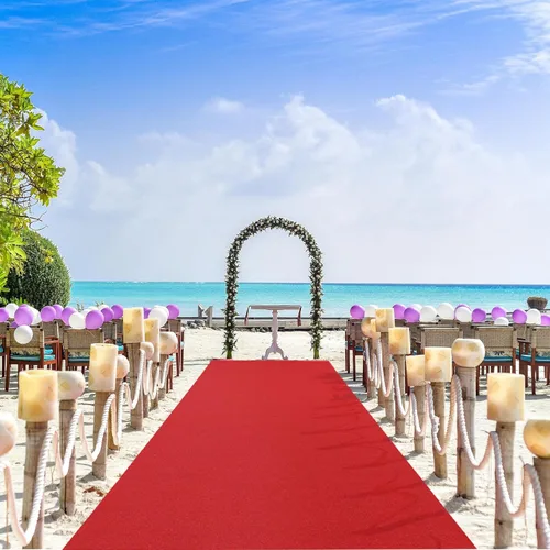 Vista 6 de HOMBYS Alfombra roja de 350 GSM para fiestas y eventos, alfombra antideslizante de 2.6 x 10 pies para decoración de propuestas y bodas, Hollywood