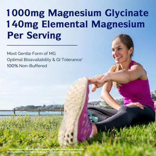 Vista 3 de Innate Vitality Glicinato de magnesio 1000 mg por porción Suplemento de magnesio elemental de 140 mg – Alta absorción, sin tamponado, sin OMG