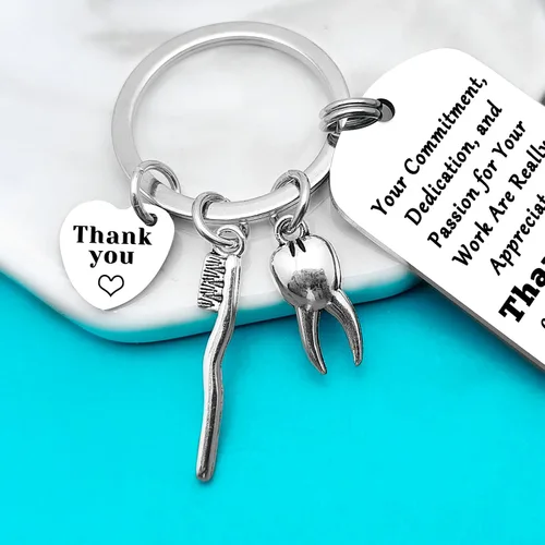 Vista 6 de Xiahuyu Regalos para dentistas, llavero, regalos de agradecimiento al dentista, regalo de higienista dental, regalo de asistente dental, regalo