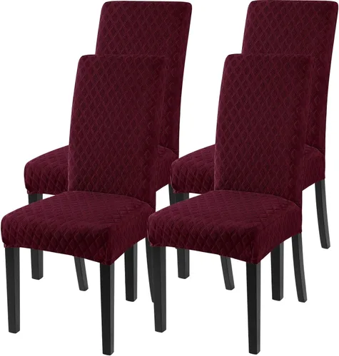 Vista 52 de SearchI Juego de 2 fundas elásticas para sillas Parsons de comedor, fundas elásticas con estampado de elastano, extraíbles, lavables, fundas