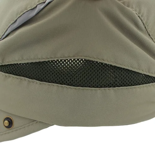 Vista 6 de LLmoway Gorra de sol de pesca safari para hombres y mujeres con solapa extraíble para el cuello de secado rápido