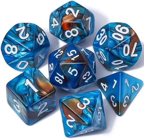 Vista 31 de CiaraQ DND - Juego de dados poliédricos con una bolsa de dados negra para juegos de mesa de rol D&D RPG MTG