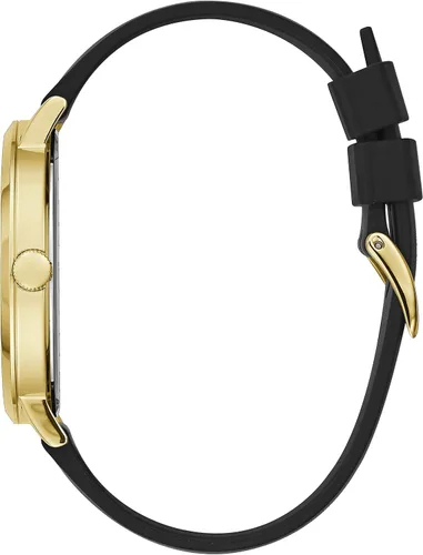 Vista 2 de GUESS Reloj analógico de cuarzo clásico para hombre con correa de silicona W1161G1 negro correa Negro - Correa