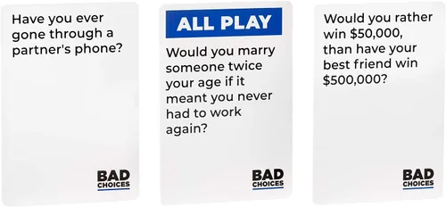 Vista 5 de BAD CHOICES Juego de fiesta + set de After Dark – Divertido juego de cartas para adultos para amigos y noche de juegos Divertido juego de mesa
