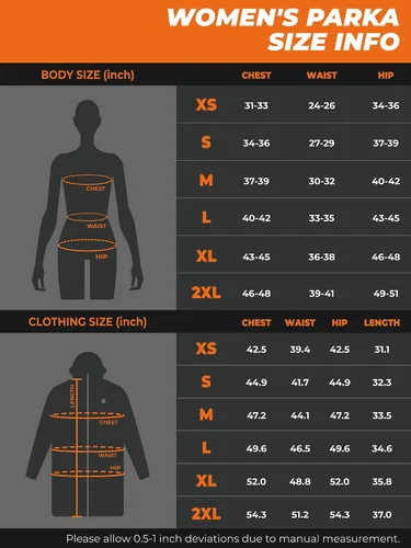 Vista 3 de ORORO Parka térmica para mujer con aislamiento Thermolite y capucha desmontable, chaqueta larga con calefacción para mujer