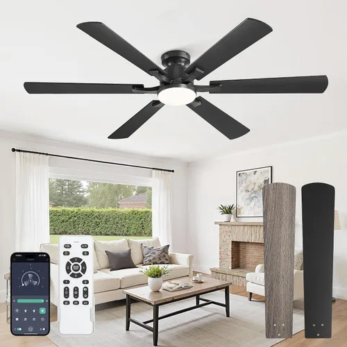 Vista 12 de Fanbulous Ventilador de techo empotrado de 52 pulgadas con luces regulables Negro