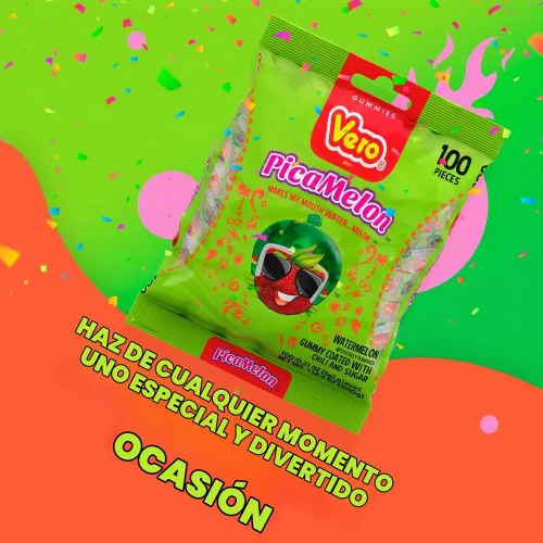 Vista 7 de Vero Picamelon - Gomitas de sandía con chile, caramelo mexicano, 100