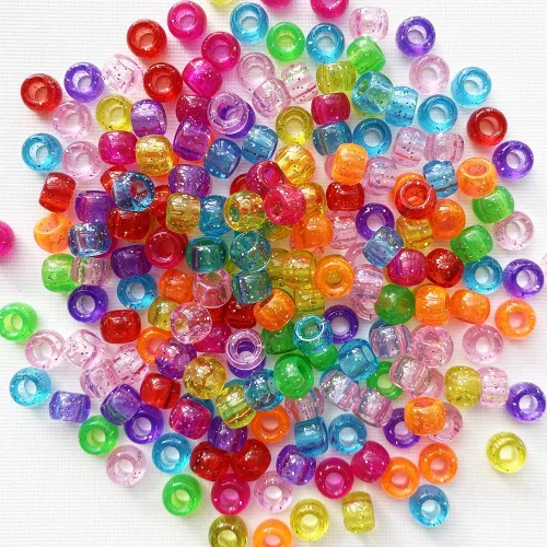Vista 9 de Cuentas de poni mixtas de colores para hacer pulseras de amistad, tamaño 0.236x0.354 in, 1000pcs