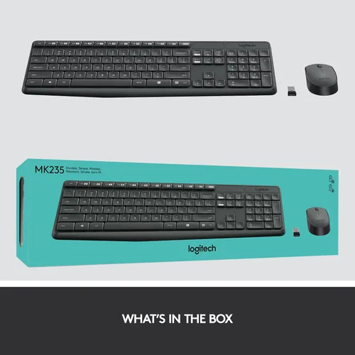 Vista 7 de Logitech Teclado y mouse inalámbrico MK235