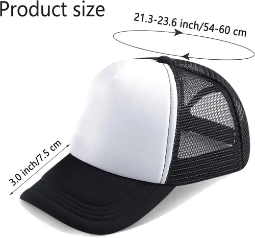 Vista 2 de Ultrafun Paquete de 12 gorras de béisbol unisex en blanco de sublimación de poliéster liso de malla de camionero para impresión por sublimación