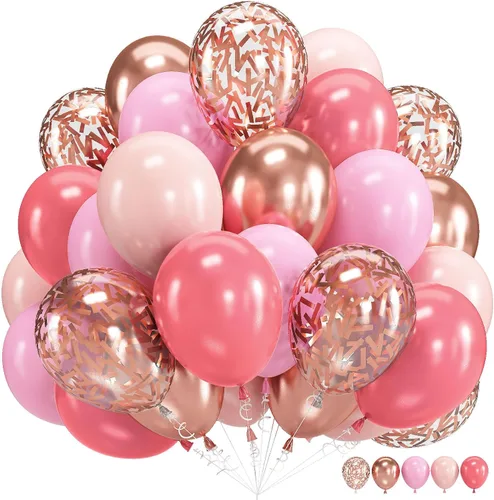 Vista 18 de Globos Beige Neutro Dorado Rosado 50 unidades de 12 pulgadas, globos de látex dorado champagne rosado, globos de helio blanco arena, nude, apricot