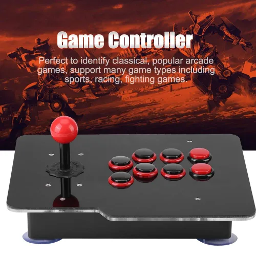Vista 2 de 8-Way Game Joystick, USB Computer Arcade Game Controller, Zero Delay Arcade Game Stick Buttons Controller Control Device for Sports, Racing