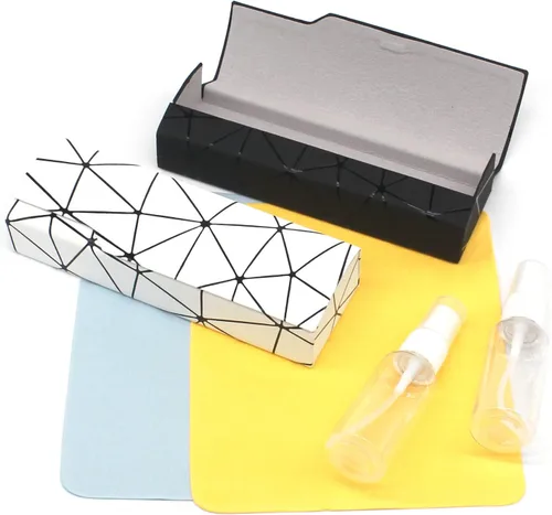 Vista 2 de Funda de gafas deslumbrante celosía, funda protectora portátil para gafas, cubierta rígida para gafas de moda, unisex..