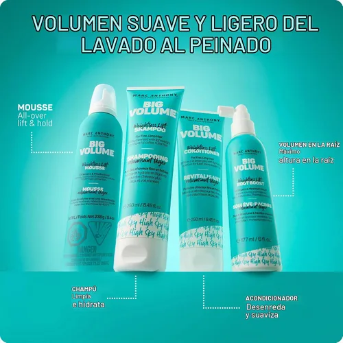 Vista 6 de Marc Anthony Acondicionador voluminizador de gran volumen para cabello fino