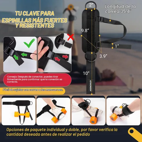 Vista 2 de Ankle Strap for Dumbbell and Cable Machine with Longer Stronger Nylon Strap
