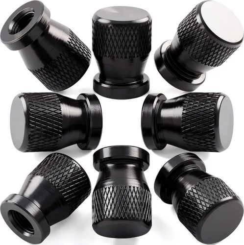 Vista 28 de 4 piezas de tapas de vástago de válvula de neumático de automóvil, tapas de válvula de aire de neumático a prueba de fugas de aleación de aluminio