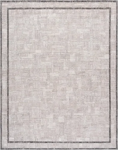 Vista 6 de SAFAVIEH Jade Collection - Alfombra de área de 4 x 6 pies, color marfil y beige negro, diseño de borde, ideal para zonas de alto tráfico en sala