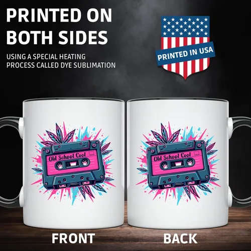 Vista 2 de Taza de café divertida, diseño de cassette para amantes de la música retro, nostalgia musical de los años 80, taza única para músicos, taza