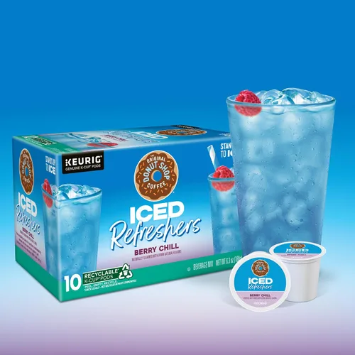 Vista 10 de The Original Donut Shop Iced Refreshers, Berry Chill, Brew Over Ice Cápsulas Keurig K-Cup de una sola porción, 60 unidades (6 paquetes de 10)