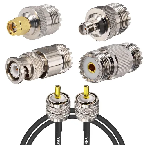 Vista 31 de Cable de puente PL259 de 1 pie - Cable coaxial RG58 de 15 pulgadas corto 50 ohmios coaxial para medidor SWR radio de radioaficionado radio CB