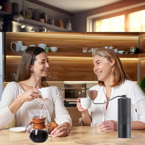 Vista 11 de Popsweet C38 - Molinillo de café manual con rebabas exteriores cónicas de acero inoxidable desmontables, molienda de granos de café de 400 libras