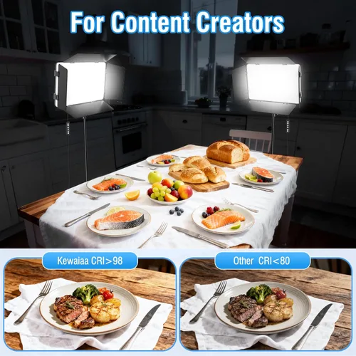 Vista 6 de Paquete de 2 Luces de Video LED con Barndoor, Panel de Luces de Estudio LED Bicolor de 20W, Kit de Iluminación Fotográfica Regulable 2500K-8500K