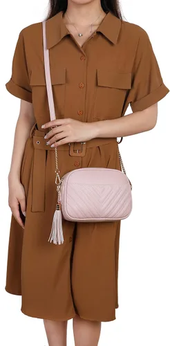 Vista 5 de lola mae Bolso bandolera acolchado, bolso de hombro de diseño moderno