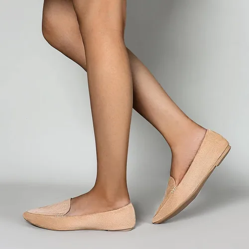 Vista 5 de MUSSHOE - Zapatos planos para mujer, de punto de malla, cómodos, con plantilla de espuma viscoelástica, sin cordones y de punta aguda