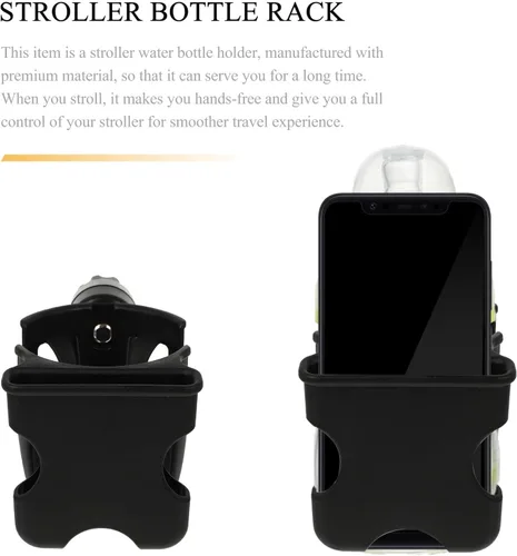Vista 3 de Soporte para botellas de cochecito para bebidas y teléfonos, material ligero, clip conveniente, cochecito, caminantes de compras