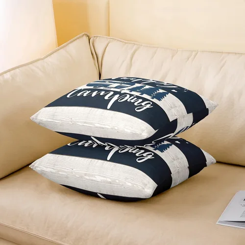 Vista 3 de Funda de almohada reversible con estampado para cama o sofá, decoración de coche de campamento, funda de cojín decorativa de granja occidental de 16