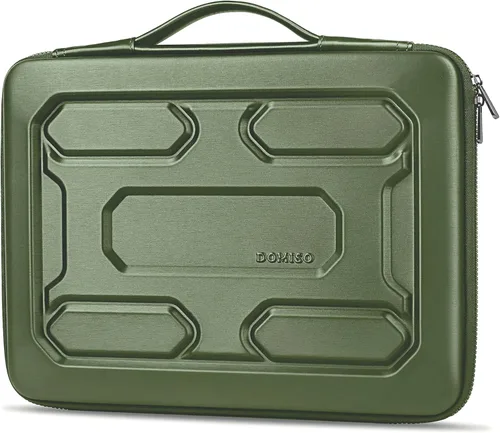Vista 13 de DOMISO Funda para laptop de 13.3 pulgadas con asa, bolsa para computadora a prueba de golpes, funda protectora impermeable EVA para portátiles