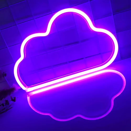 Vista 28 de Letrero de neón para decoración de pared, estético, amarillo, para dormitorio, USB/3-AA, funciona con pilas, luz nocturna para decoración de luz