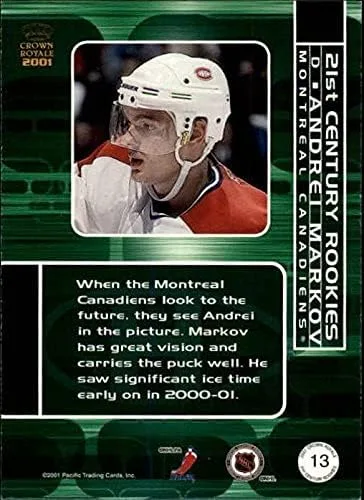 Vista 2 de 2000-01 Crown Royale 21st Century Rookies #13 Andrei Markov