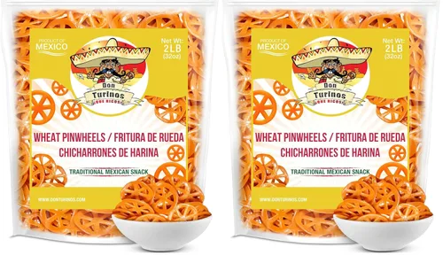 Vista 9 de Duritos (Duros) Pinwheels Snacks de trigo 1 libra - Pasta de trigo en forma de rueda mexicana - Chicharrones de harina - por Turinos