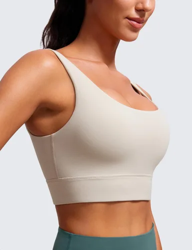 Vista 13 de CRZ YOGA Butterluxe - Brasier deportivo con espalda en U para mujer, cuello redondo, acolchado, de bajo impacto, para yoga, entrenamiento