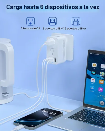 Vista 4 de Convertidor de voltaje de Estados Unidos a Europa, adaptador de viaje convertidor de voltaje a reductor de 220 V a 120 V, convertidor de corriente