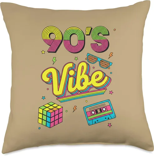 Vista 4 de 90s Nostalgia Retro Apparel - 90'S Vibe Retro Throw Pillow