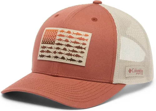 Vista 5 de Columbia Snapback de malla con bandera de pez PFG Negro y piedra oscura.