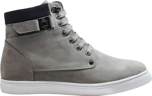 Vista 3 de CALTO Zapatos invisibles de elevación para hombre, de cuero nobuk con cordones, 2.6 pulgadas más alto