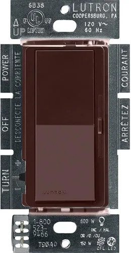 Vista 25 de Lutron Diva LED+ Interruptor Regulador de Luz para Bombillas LED Regulables, Halógenas e Incandescentes, 150 Vatios, Unipolar o 3 Vías, Almendra