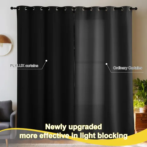 Vista 7 de NICETOWN Cortinas 100% Opacas Cortas de 36 Pulgadas de Largo para Dormitorio, Privacidad Aislamiento Térmico con Ojales Cortinas de Ventana