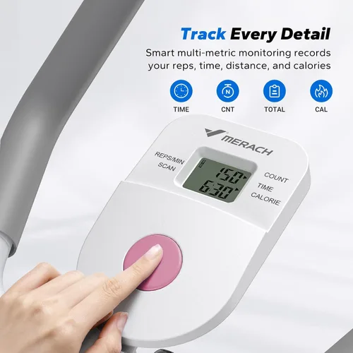 Vista 9 de MERACH Ab Machine, Adjustable Ab Trainer Machine, AB Workout Equipment Blanco y rosa