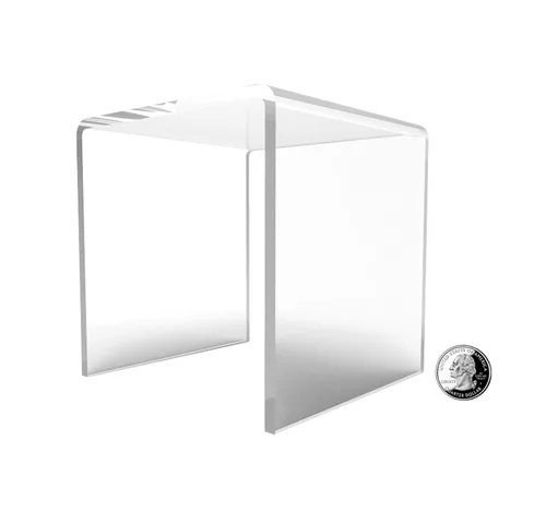Vista 15 de FixtureDisplays® One Riser Combo - Cubo de 2 pulgadas de 3 caras con pedestal de plexiglás negro Lucite acrílico, accesorios para exhibición