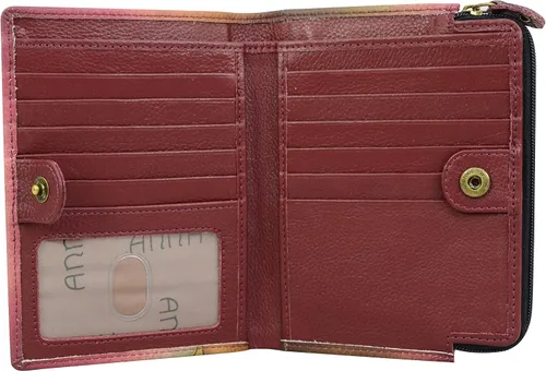 Vista 3 de Anna By Anuschka Cartera de mano de cuero genuino pintada a mano para mujer